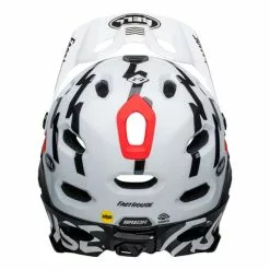 Casco Bell Super DH Spherical Bianco Nero Rosso -Vendite Gilet Ciclismo bl 7138417 c 003