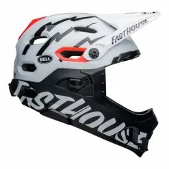 Casco Bell Super DH Spherical Bianco Nero Rosso -Vendite Gilet Ciclismo bl 7138417 c 004