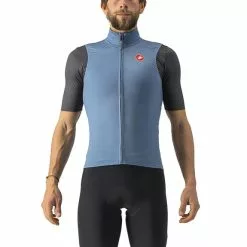 Gilet Castelli Pro Thermal Rosso Corsa Blu Acciaio