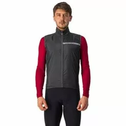 Gilet A Vento Sottile Castelli Squadra Stretch Nero Grigio Scuro