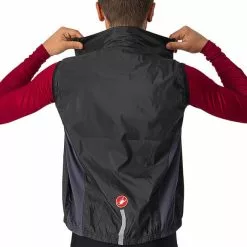 Gilet A Vento Sottile Castelli Squadra Stretch Nero Grigio Scuro -Vendite Gilet Ciclismo ca 4521512 085 003