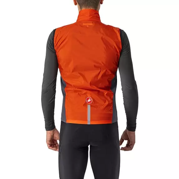 Gilet A Vento Sottile Castelli Squadra Stretch Rosso Aranciato Grigio Scuro 4 Gilet A Vento Sottile Castelli Squadra Stretch Rosso Aranciato Grigio Scuro - immagine 2