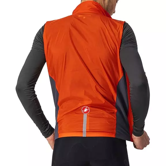 Gilet A Vento Sottile Castelli Squadra Stretch Rosso Aranciato Grigio Scuro 5 Gilet A Vento Sottile Castelli Squadra Stretch Rosso Aranciato Grigio Scuro - immagine 3