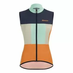 Gilet Santini Terranova Verde Acqua Arancione Donna