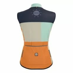 Gilet Santini Terranova Verde Acqua Arancione Donna -Vendite Gilet Ciclismo st 0m542l75tnova ac 003