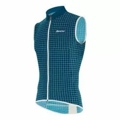 Gilet Santini Nebula Blu Bianco - Taglio Classic -Vendite Gilet Ciclismo st 1w54275nebul pt 002