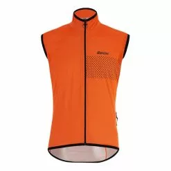 Gilet Impermeabile Santini Guard Nimbus Arancione Brillante Nero - Sleek Fit