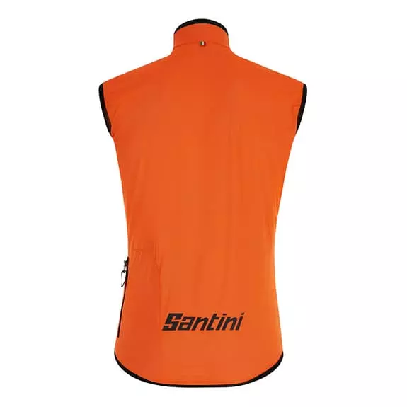 Gilet Impermeabile Santini Guard Nimbus Arancione Brillante Nero - Sleek Fit 5 Gilet Impermeabile Santini Guard Nimbus Arancione Brillante Nero - Sleek Fit - immagine 3