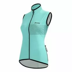 Gilet Impermeabile Santini Guard Nimbus Azzurro Nero Donna- Sleek Fit -Vendite Gilet Ciclismo st 2w55275guardnimb ac 002