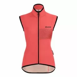 Gilet Impermeabile Santini Guard Nimbus Rosa Nero Donna- Sleek Fit