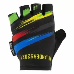 Santini Guanti UCI Road World Championships Flanders 2021 Nero Multicolor