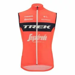 Santini Gilet A Vento Trek-Segafredo 2022 Fan Line Rosso Granatina