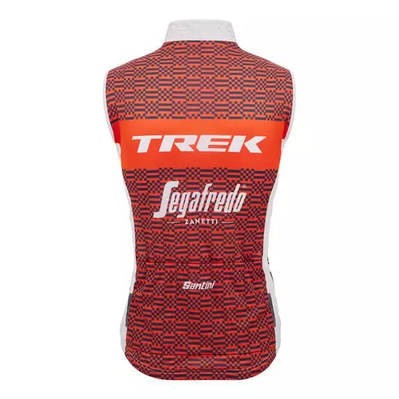 Santini Smanicato Antivento Trek-Segafredo 2023 Bianco Rosso - Taglio Slim 5 Santini Smanicato Antivento Trek-Segafredo 2023 Bianco Rosso - Taglio Slim - immagine 3