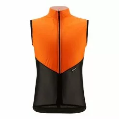 Gilet A Vento Sottile Santini Redux Lite Arancione Fluo Negro - Slim Fit