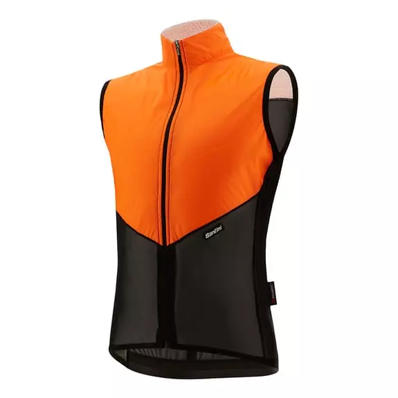 Gilet A Vento Sottile Santini Redux Lite Arancione Fluo Negro - Slim Fit 4 Gilet A Vento Sottile Santini Redux Lite Arancione Fluo Negro - Slim Fit - immagine 2